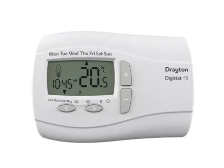 Drayton Digistat+3 mains 7 day / 5-2 day programmable room thermostat 22087