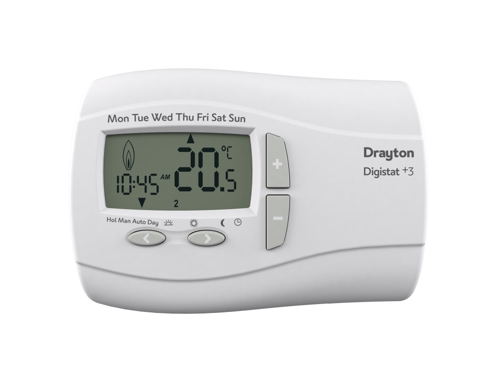 Drayton Digistat+3 mains 7 day / 5-2 day programmable room thermostat 22087