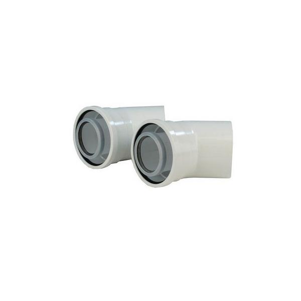 Worcester Bosch 45 Degree Flue Bend 60mm/100mm Pack of 2 7716191085