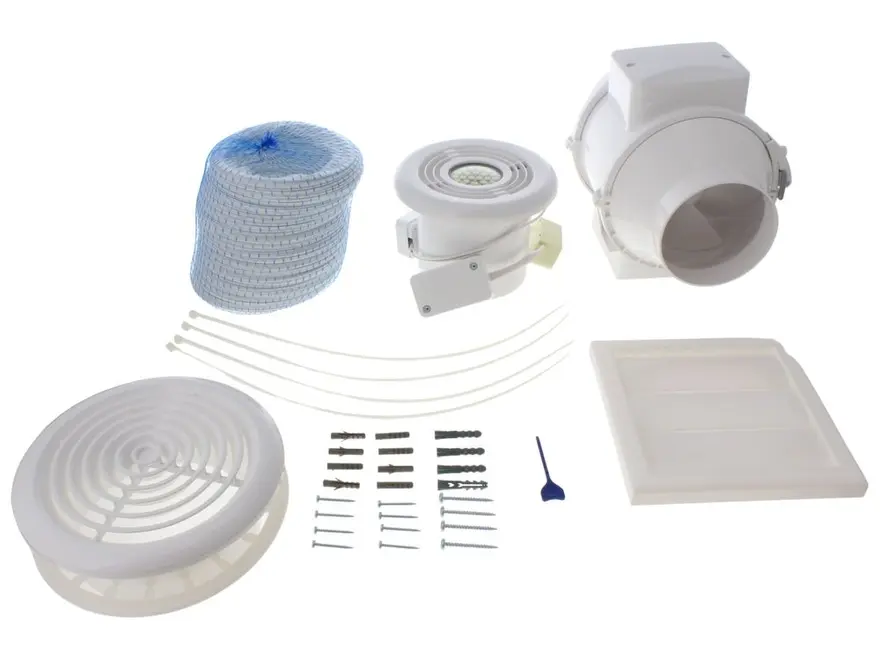 Airflow Aventa 125mm In-Line Shower Kit with Timer AVPSHWTKT
