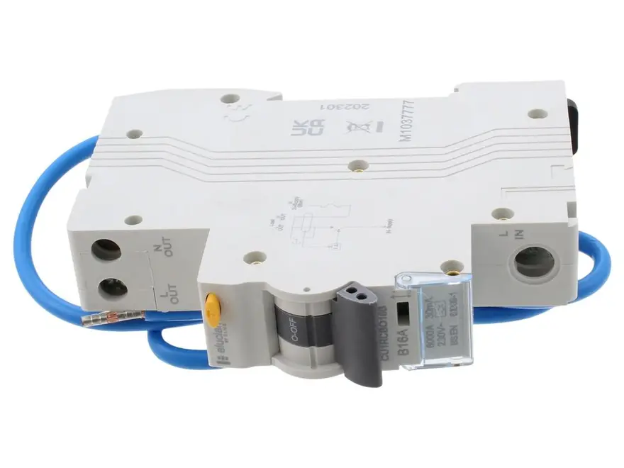 Elucian CU1RCBO16B 1 Pole True 6kA B Curve 16A 30mA RCBO