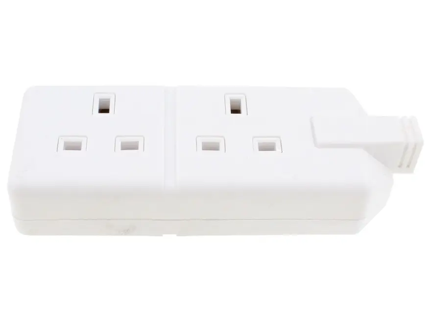 Masterplug White 13A 2 Gang HD Rubber Trailing Socket ELS132W-01
