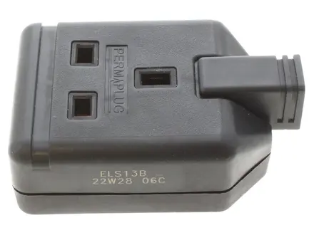 Masterplug 1 Gang Black Heavy Duty Trailing Socket Fused ELS13B-01