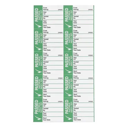 Industrial Signs pass test write-on label large pack of 50 IS2650SA