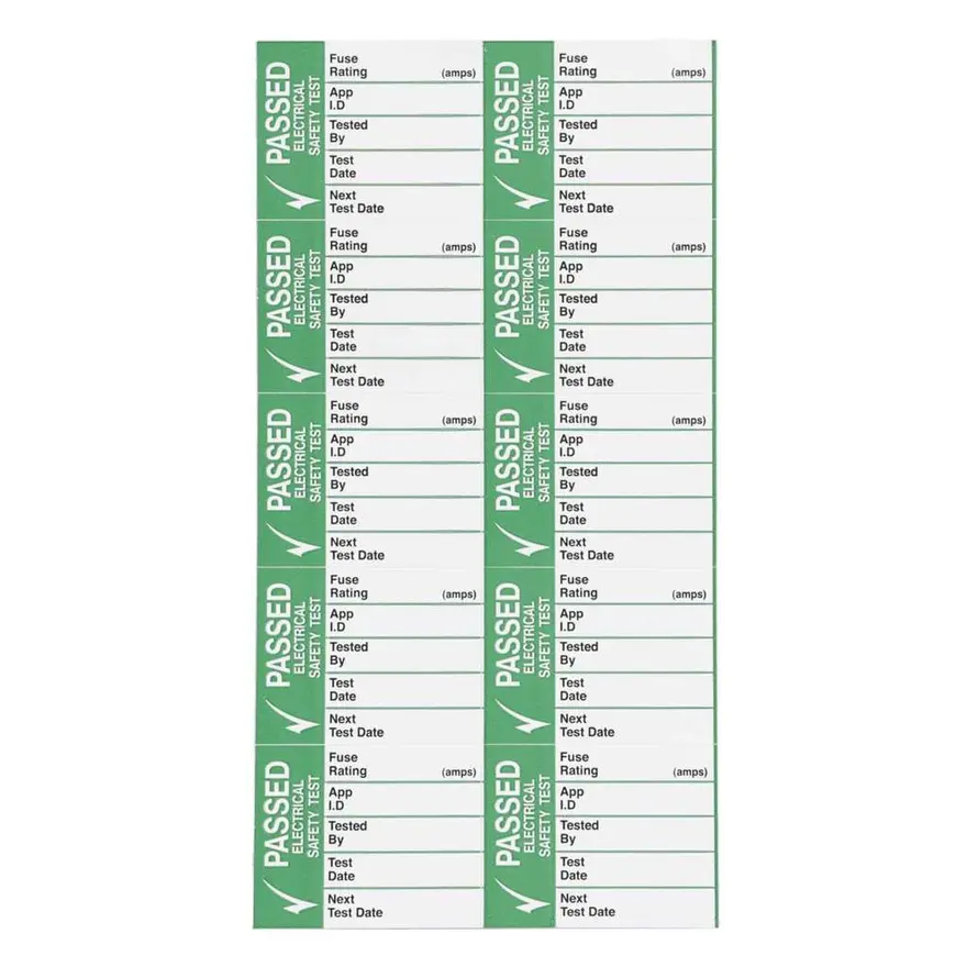 Industrial Signs pass test write-on label large pack of 50 IS2650SA