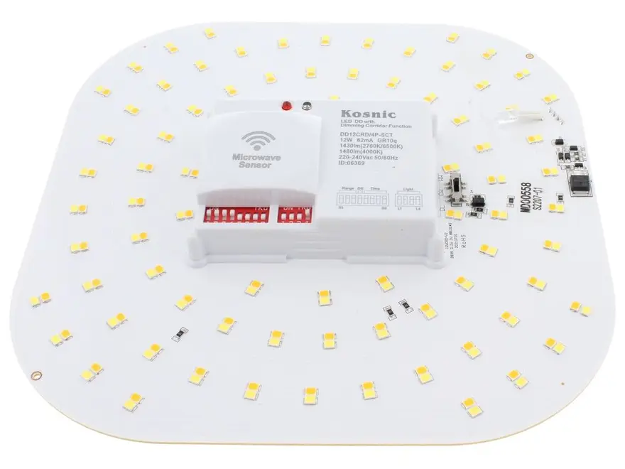 Kosnic KLED12CRD/4P-W40 12W LED 2D lamp with microwave sensor 4000K