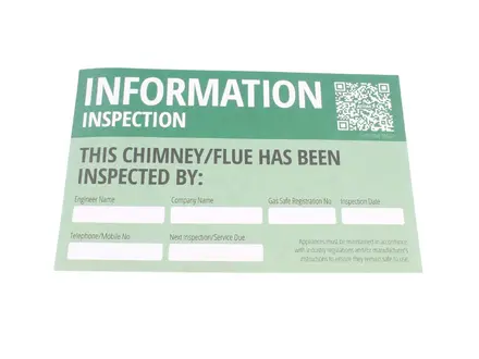 Atom "this chimney/flue has been inspected by" safety label (pack of 10)