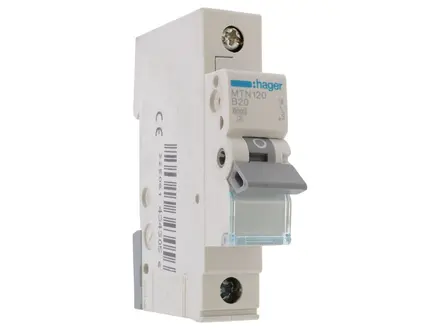 Hager MTN120 1P 6kA B-20A 1M Type B MCB