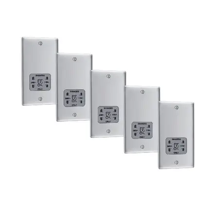 BG Nexus Metal brushed steel dual voltage shaver socket, grey insert NBS20G-01