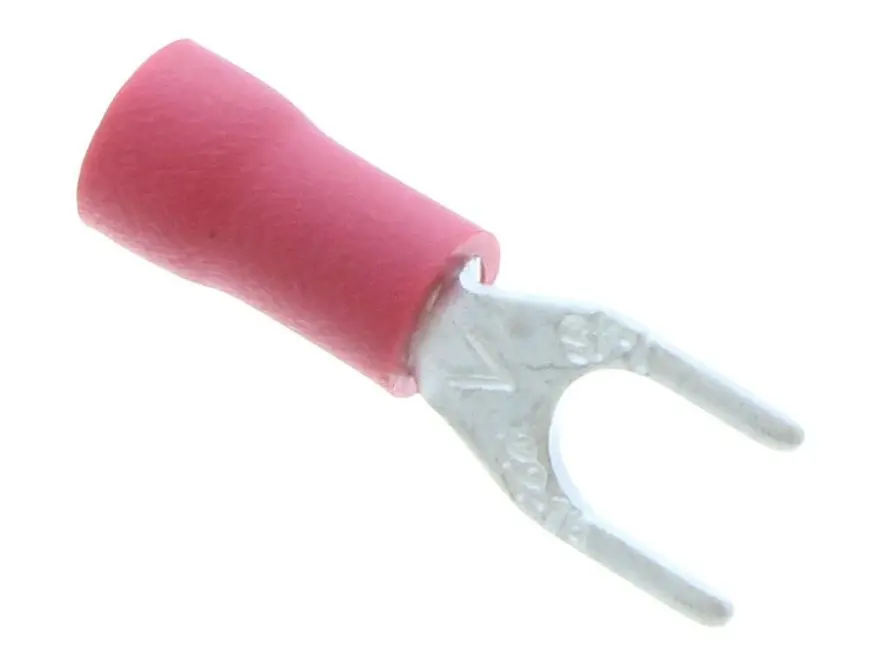 Unicrimp QRF4N 4mm Narrow Fork Terminal Bag of 100 Red