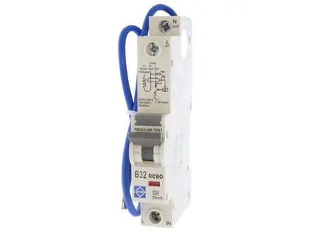 Lewden RCBO-32/30/SPA RCBO 32A 30mA B Curve 1 Module 6kA Type A