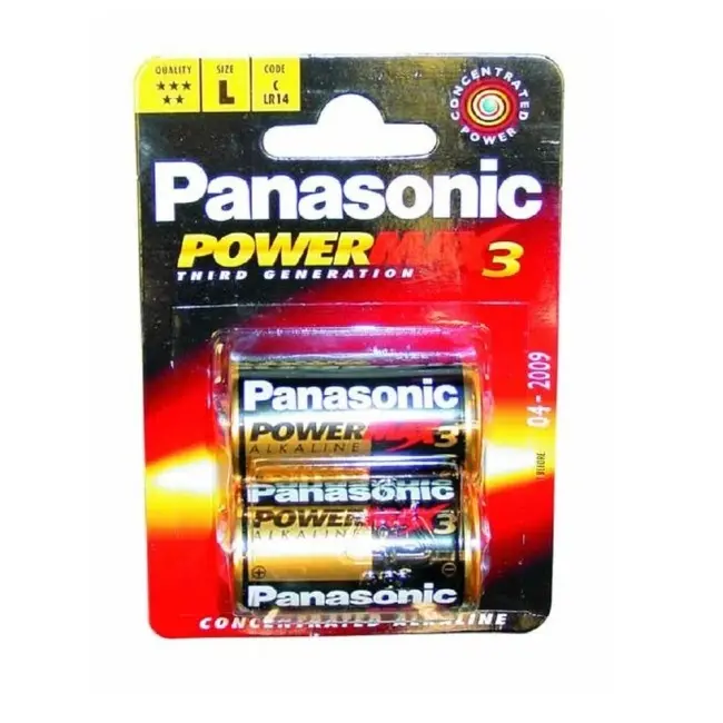Regin Panasonic Alkaline Batteries 2 X C LR14 1.5V REGEC2