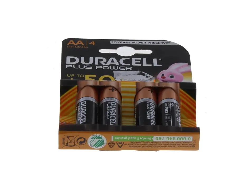 Duracell AA Batteries LR6 1.5V REGEDLAA4