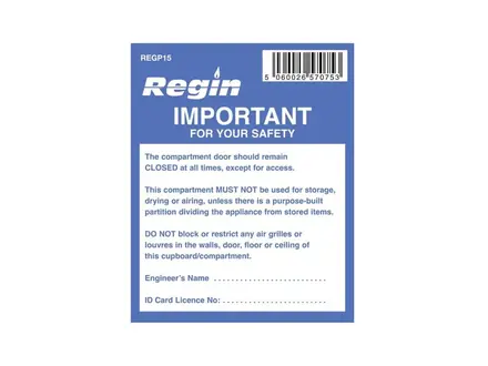 Regin Warning Compartment Sticker REGP15