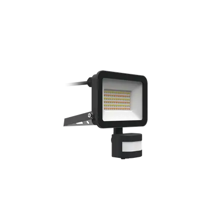 Kosnic Rhine III 10W CCT switchable LED floodlight with PIR, black - RHI310-SCT/S